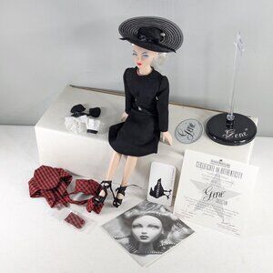 Gene Marshall Little Black Dress Fashion Doll + COA, booklet, stand and box,